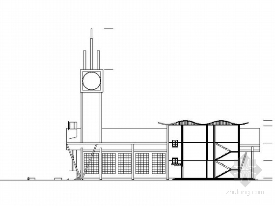 [原创设计]现代风格三层汽车客运站方案文本（PSD、CAD、SU）-现代风格三层汽车客运站剖面图 