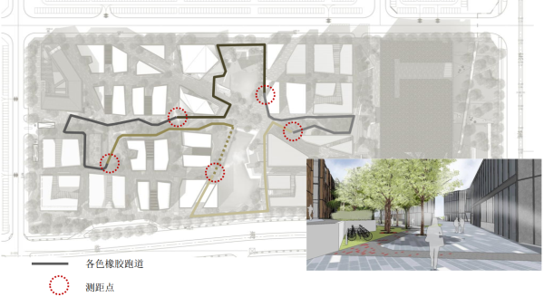 [广东]金融梦工厂特色小镇景观规划设计方案-景观跑道规划详图