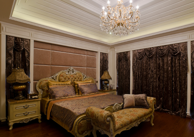 [上海]欧式古典宫廷500平米独栋别墅设计施工图（附效果图)-卧室效果图