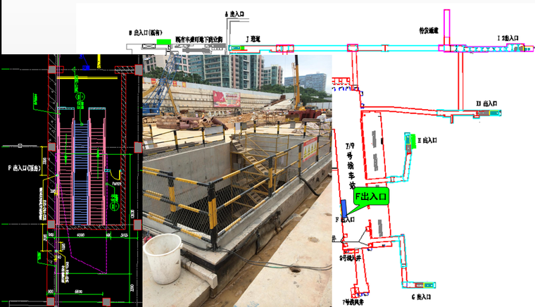 [深圳]地铁枢纽工程主体结构附属工程安装装修工程施工策划PPT-7&9号线F出入口