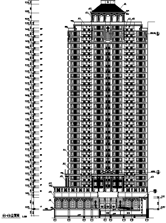 高层综合楼cad平面资料下载-某高层综合楼全套施工图