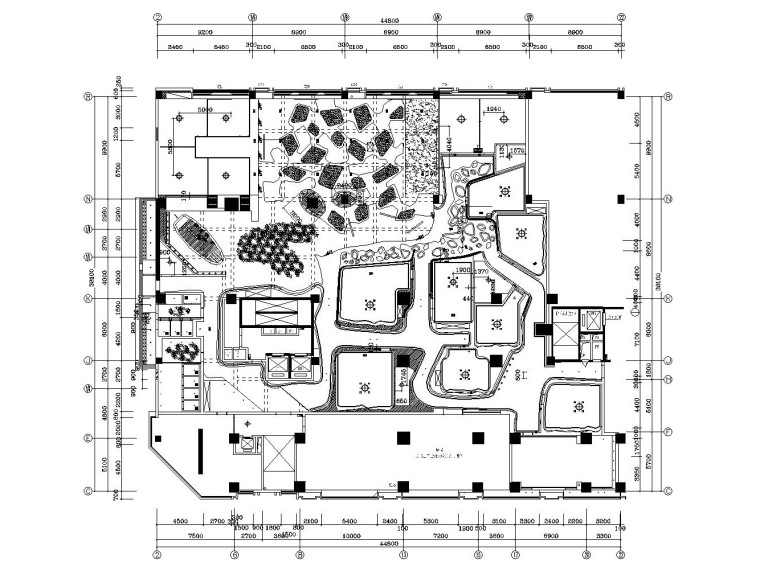 [长沙]现代简约风格主题餐厅装修施工图-二层天花