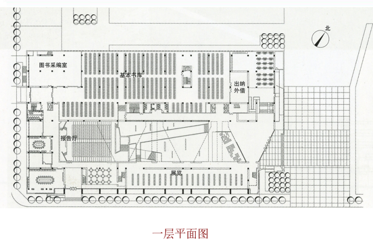 [广东]某大型图书馆室内设计方案-一层平面图